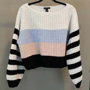 Forever 21 Striped Chenille Boatneck Sweater